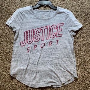 Justice grey crew neck shirt